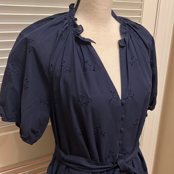 Antonio Melani Tatum Embroidered Eyelet Dress in Abyss, Size 8 - Picture 2 of 16